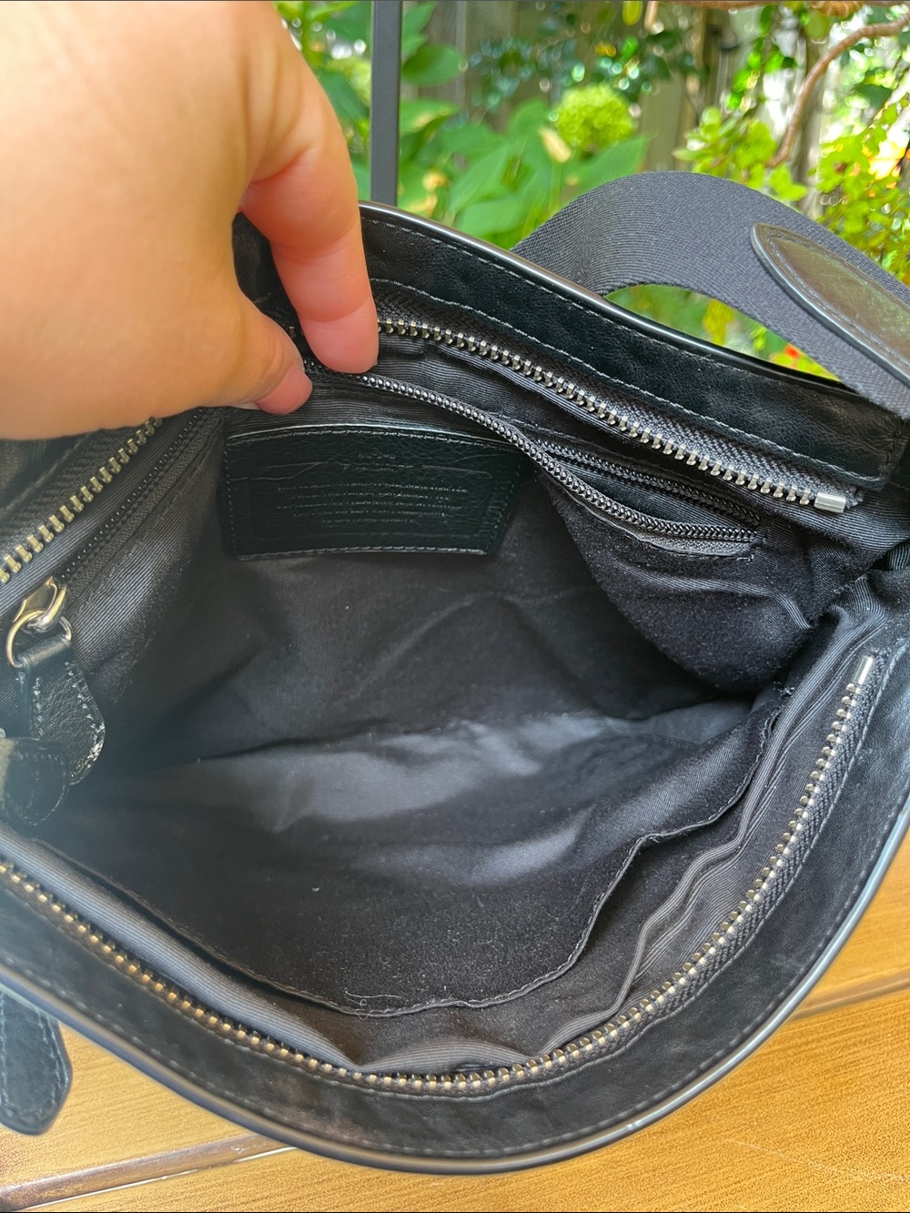 Coach Two-Tone Black and Brown Leather Shoulder Bag - Picture 8 of 16